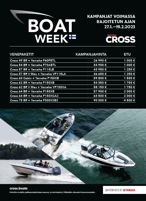Boat Week – 27.1.-19.2.2023, Talven tärkein venekampanja – Yamarin Cross